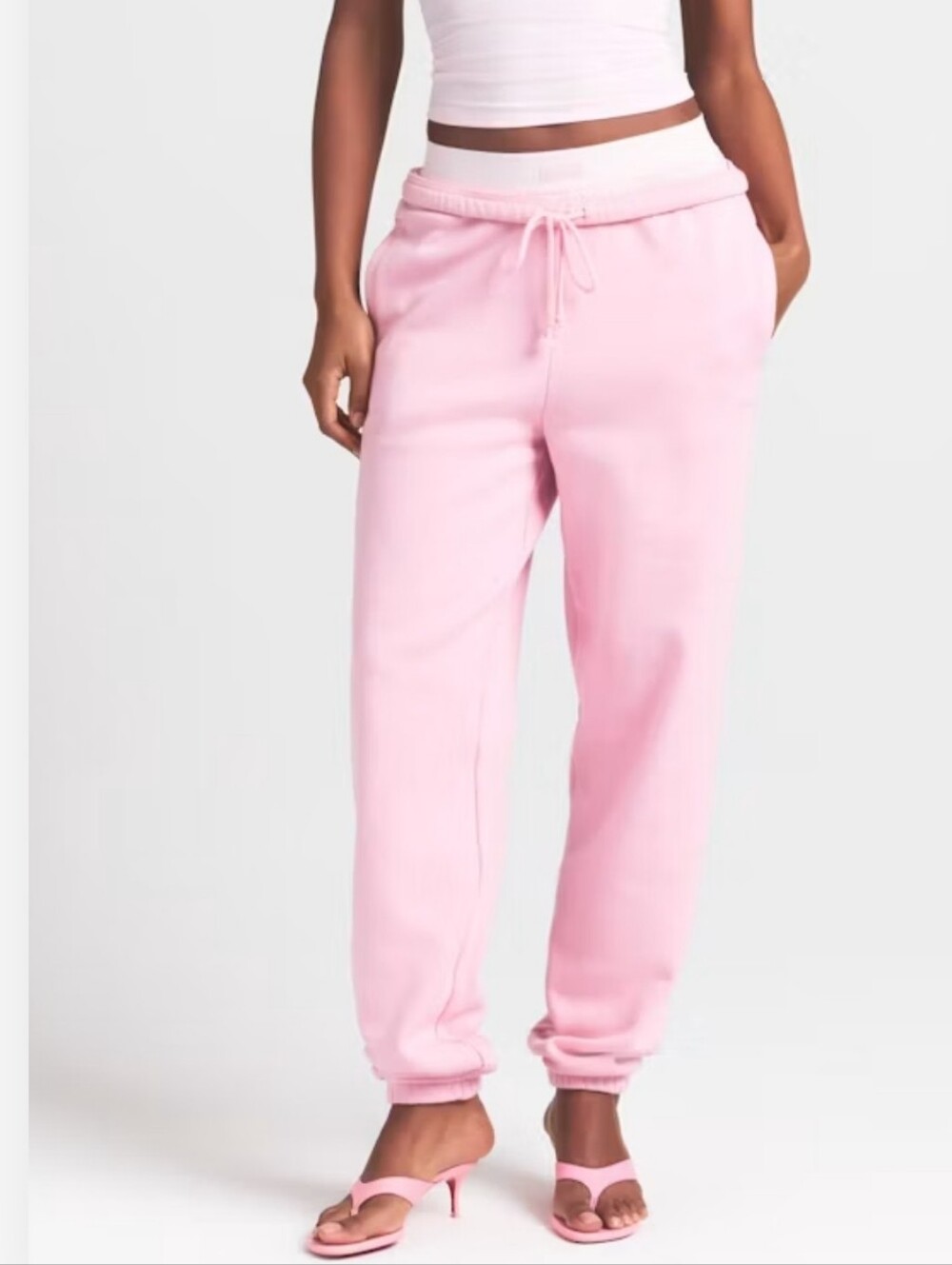 SKIMS Light Pink Drawstring Joggers
